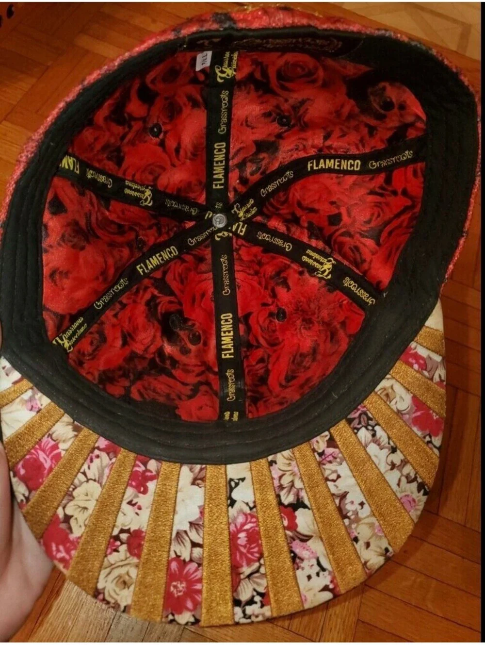 Size 7 3/4 Grassroots California Flamenco Barcelona Fan Fitted Hat Limited Edit.
